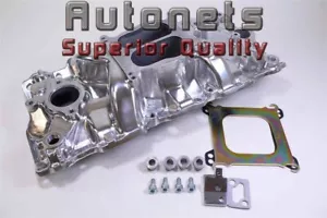 Colector de admisión de aluminio pulido bloque pequeño Chevy SBC varilla en V cuadrada de doble extensión - Imagen 1 de 1