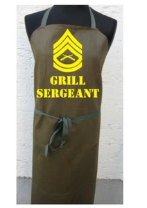 Grill Sergeant US Army Apron Grill Apron Cook Apron BBQ Bw Fun Kitchen Apron - Picture 1 of 1
