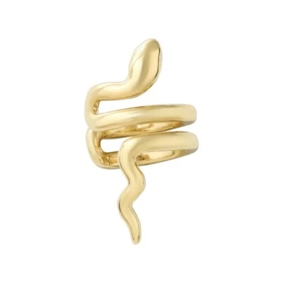 18K Real Gold Fashion Non Pierced Clip on Snake Climber Earrings Cuff unbranded - Image 1 of 4