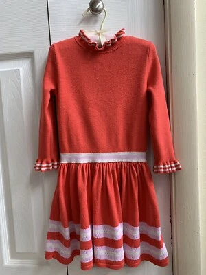 Vestido Suéter Mini Boden Rojo Naranja Lavanda Niñas Talla 4-5Y Foto 1 de 4