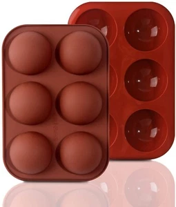 2PC Baking Mold Silicone Mold Chocolate Bomb Cake Jelly Dome Mousse 6 Cups 2.0" - Picture 1 of 3