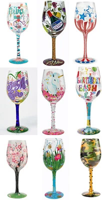 Enesco Lolita Wine Glass ~ Hand Painted ~ Original Gift Box ~ Many Styles - Image 1 of 2