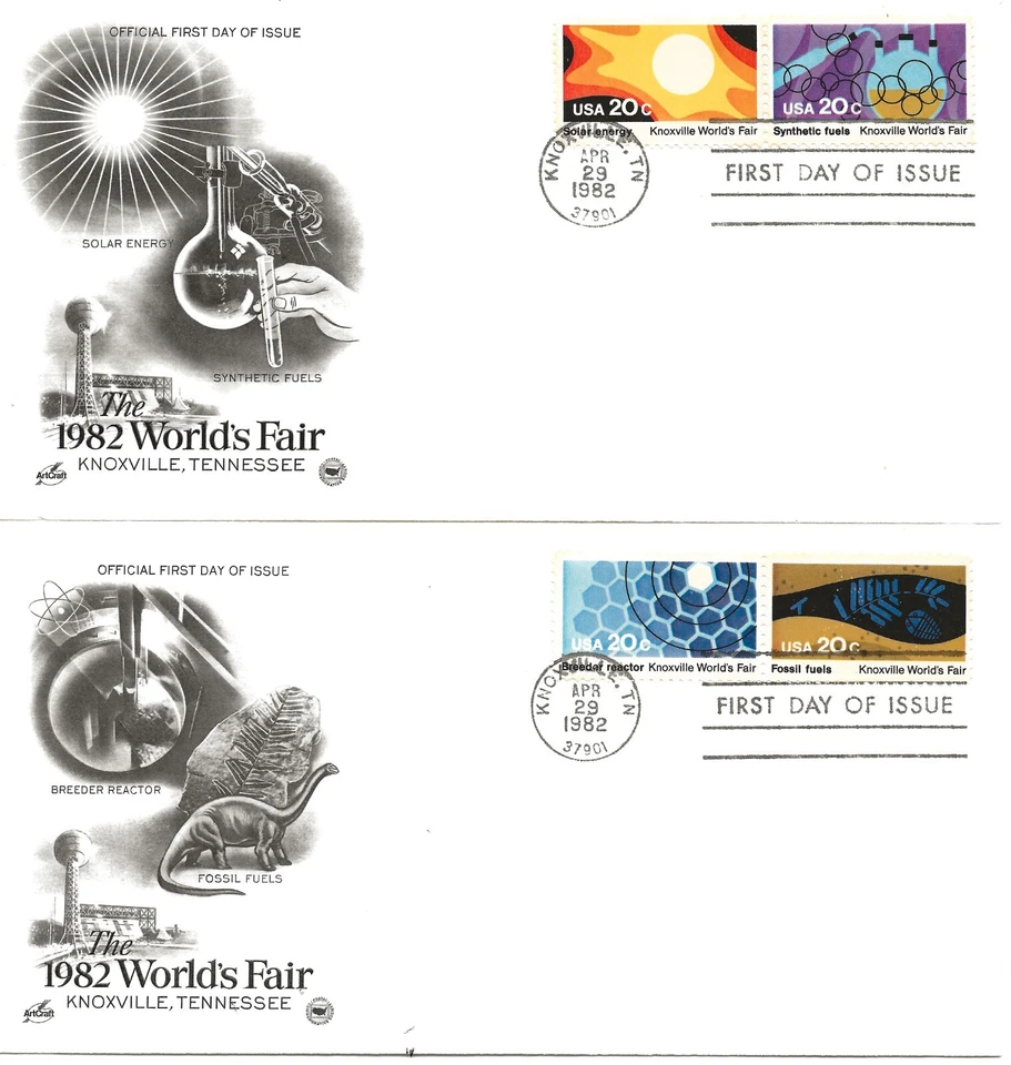 US Scott #2006-09, First Day Covers 4/29/82 Knoxville Pairs World's Fair - Image 1 of 1