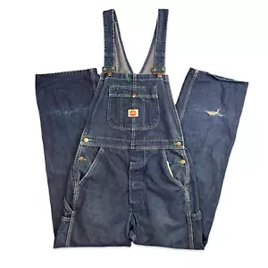 DE COLECCIÓN EE. UU. ROJO KAP INDIGO DENIM PETO ROPA DE TRABAJO AMERICANA ROCKABILLY 28W 32L - Imagen 1 de 16