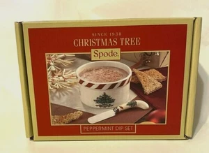 Spode Christmas Tree Small Peppermint Dip Set with Ramekin & Spreader New in Box - Picture 1 of 5