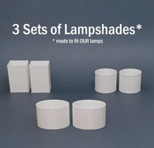 💡3er Set LAMPENSCHIRME Wohnzimmer LICHT Diorama ZUBEHÖR Maßstab 1/6 für BARBIE - Bild 1 von 6