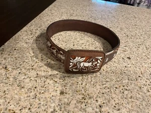 Boys Cowboy Western Belt authentic Mexican Charro Belt,Cinto Vaquero Laser - Picture 1 of 5