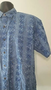 Vintage Chaps Ralph Lauren Button Front Shirt Men's Size Large Blue SS Painted - Picture 1 of 6
