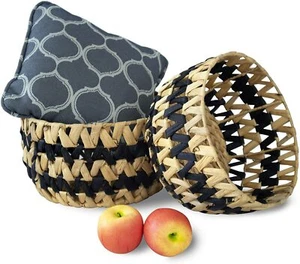 Made Terra Set of 2 Round Wicker Nesting Storage Basket, Decorative Basket for L - Picture 1 of 9