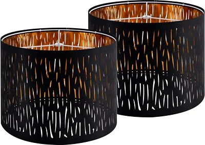 Juego de 2 pantallas de lámpara negras GOSO para lámpara de tambor con diseño de cristal grabado Foto 1 de 4