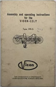 Istruzioni di montaggio e funzionamento per Vicon Lely HK-G Rake & Swath Turner - Foto 1 di 5