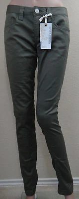  NUEVO CON ETIQUETAS AMERICAN RAG CIE verde tiro bajo cena ajustado 11" pierna apertura pantalones, 5R Foto 1 de 4