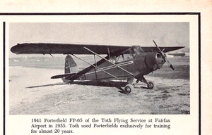1941 Porterfield FP-65 Toth Flying Svc Fairfax VA 5.5" x 3.5" Vtg Mag Excerpt - Picture 1 of 1