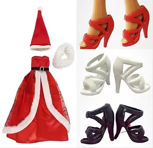 MUÑECA BARBIE 11.5" Rojo VACACIONES NAVIDAD VESTIDO DE NAVIDAD TRAJE ""Piel"" Cuello SOMBRERO Zapatos - Imagen 1 de 5