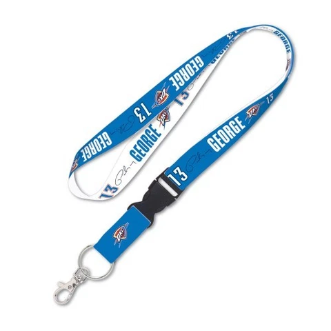 PAUL GEORGE OKLAHOMA CITY THUNDER KEY CHAIN LANYARD DETACHABLE BUCKLE 1" W 22" L Cover