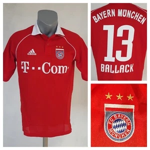 FC Bayern Munchen 2005 Home Jersey #13 Ballack Adidas Red Shirt Size S Football - Picture 1 of 11