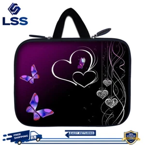 6" 7" 8" Tablet eBook Bag Case Sleeve Apple iPad Mini Galaxy Nexus Kindle Hearts - Picture 1 of 3