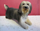 Standing Bearded Collie Resin 5" long 3" high Figurine Hand Painted 