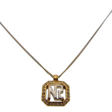 Nina Ricci Necklace Pendant Logo Gold Silver Woman Authentic Used D644