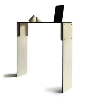 Slim Wood Console Table for Entry with Smartphone and Tablet Stand Contemporary - Image 1 of 4