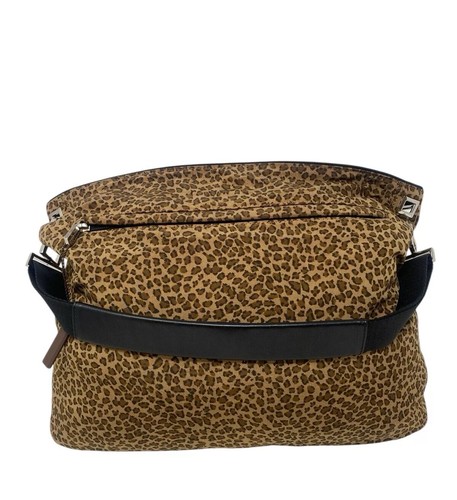 Borsa Bottega Veneta reversibile leopardata panno nero pelle