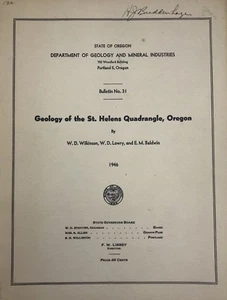 1946 Geology St. Helens Quadrangle, Oregon, Dept of Geology & Mineral Ind (RF735 - Picture 1 of 11