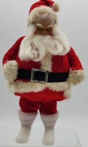 VTG Santa Claus Christmas Red Velvet Suit Black Belt White Boots Cotton Beard 12 - Picture 1 of 5