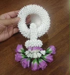 10*21 Cm.  Round Hand Hang Garland Artificial Gardenia Plastic Rose Decor Fabric - Picture 1 of 28