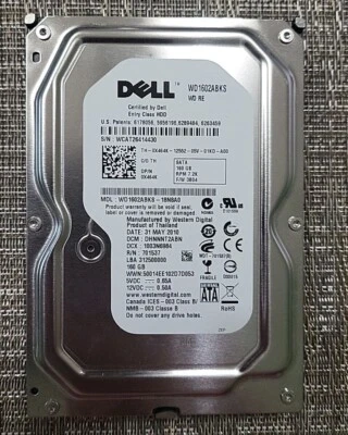 Dell WD1602ABKS-18N8A0 160GB (0X464K) SATA 7200RPM 3.5" HDD - Image 1 of 3