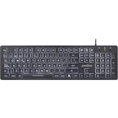 PERIBOARD-317ES Wired LED Backlit Keyboard – Full-Size Spanish QWERTY Layout - Image 1 of 4