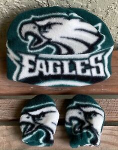 Philadelphia Eagles Fleece Hat & Mitten Gift Set Newborn baby boys girls infants