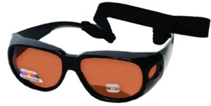 PAIR -POLARIZED WEAROVER GLASSES + FREE CARRY CASE - Use over RX glasses W01-HDK - Picture 1 of 2