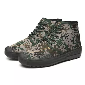 Herren Damen High Top Canvas Schuhe Sicherheit Arbeit Camouflage Turnschuhe rutschfeste Stiefel - Bild 1 von 11
