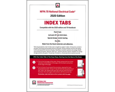 NFPA 70 2020 NEC  (National Electrical Code) or Handbook Self-Adhesive Index Tab - Image 1 of 4