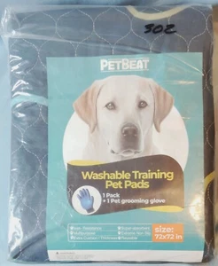 Washable Large Dog Pee Pads 72x72 with Grooming Glove - Super Absorbent Design - Picture 1 of 1