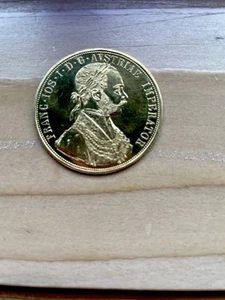 Original 1915 Austria Francis Gold 4 Ducats Coin Restrike Rare 13.96gr - Picture 1 of 5