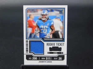 Jahmyr Gibbs 2023 Panini Contenders RC Rookie Ticket Jersey Relic Card TS12 Lion - Bild 1 von 2