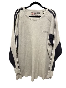 Ralph Lauren Polo Jean Co. Manga Larga Térmico Tejido Waffle. Gris con azul marino. 2XL/T - Imagen 1 de 6