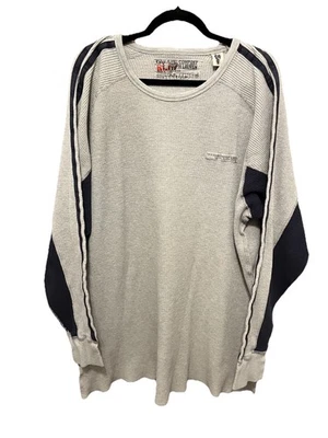 Ralph Lauren Polo Jean Co. Manga Larga Térmico Tejido Waffle. Gris con azul marino. 2XL/T Foto 1 de 4