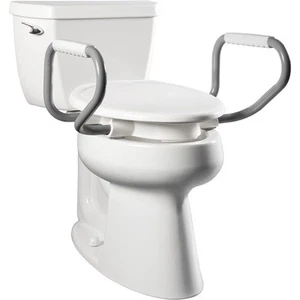 Assurance 3" Raised Toilet Seat with Handles, Clean Shield Guard, Secure Hing... - Picture 1 of 8