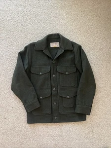 Vintage Filson Single Mackinaw Cruiser Jacket Size 36 S Green 100% Virgin Wool - Picture 1 of 24