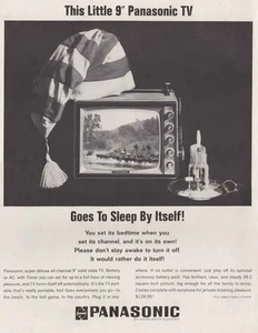 1966 Panasonic TV: Goes To Sleep By Itself Vintage Print Ad - Picture 1 of 1