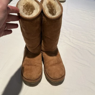 UGG Women's Chestnut Solid Suede Classic Tall Boots Size 5 - Image 1 of 4