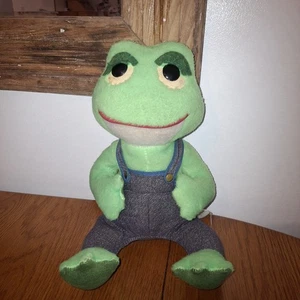 Super Rare Vtg Knickerbocker ANIMALS OF DISTINCTION Country Frog Plush Overalls - Picture 1 of 10