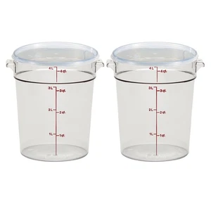Food Storage Container with Lid (2 Pack) - Round Series - 4 QT (Quart) - Comm... - Bild 1 von 8