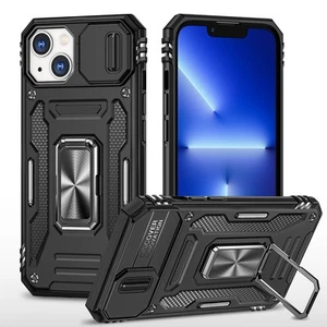 Funda con lente deslizante para iPhone 13 Pro Max a prueba de golpes con soporte para anillo magnético - Imagen 1 de 10