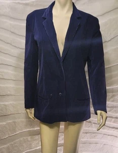 Vintage Samantha Scott Women Large Sz 14 Purple Corduroy 2 Button Blazer Jacket - Picture 1 of 19