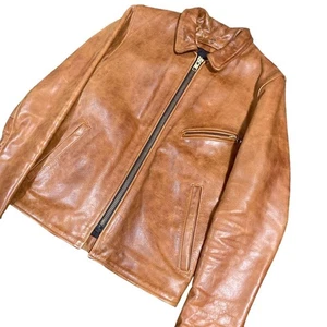 VANSON Leather Single Riders Jacket men Size 34 Color Brown - Picture 1 of 16