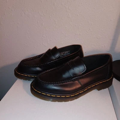 Dr. Martens Penton Black Leather Penny Loafer Comfort Shoes Women's Size 7 US - Image 1 of 4