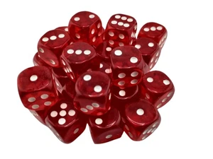 Pack of 25 New 18mm Red Dice With Rounded Corners - Picture 1 of 3